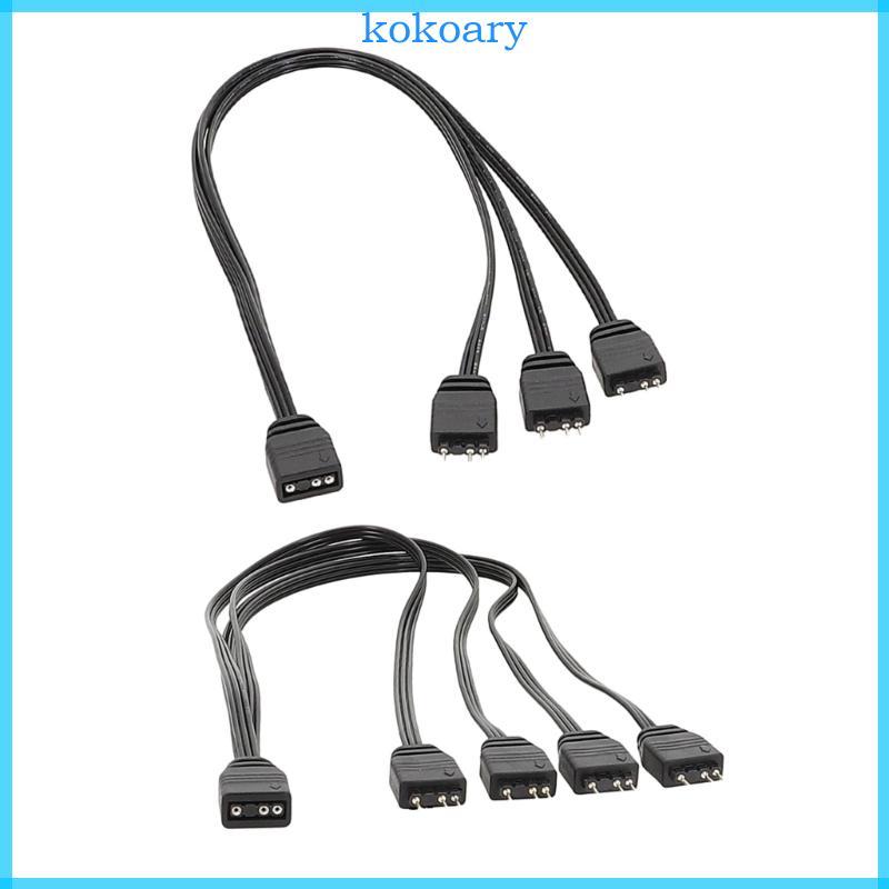KOK ยืดหยุ่น 5V 3Pin ARGB Splitter สายสําหรับ ARGB LED แถบ ARGB พัดลม LED Sync สาย