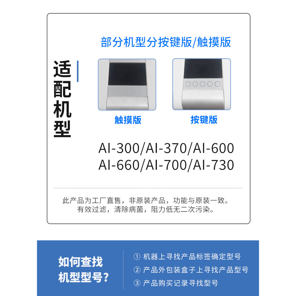 เหมาะสําหรับเครื่องฟอกอากาศ AirProce ตัวกรอง AI-300/370/600/660/700 องค์ประกอบตัวกรอง