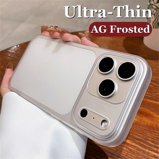 Ultra-thin AG Frostedเคสโทรศัพท์โปร่งแสงสําหรับIPhone 17 Pro Max Air 12 13 14 15 16 Pro Max Plus Hardปลอกกันกระแทก