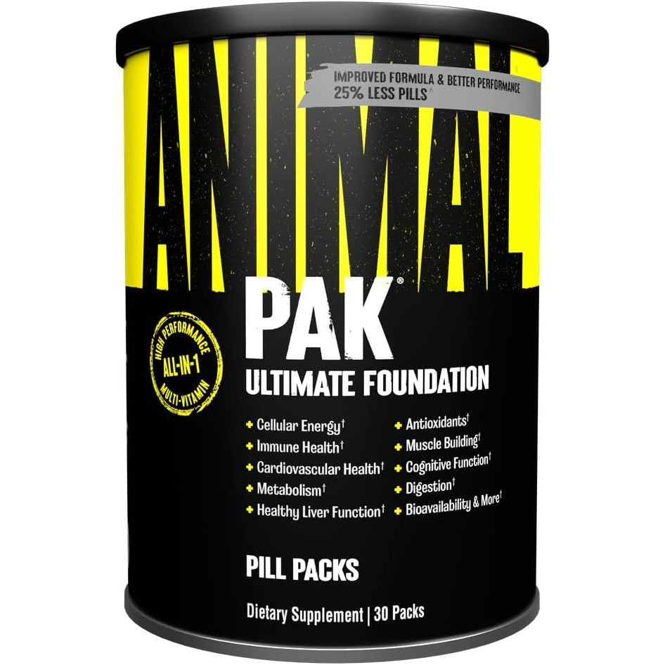 Animal Pak - วิตามินรวมที่สะดวกสบายสําหรับผู้ชายและผู้หญิง Daily All-in-One Vitamin & อาหารเสริมแพ็ค