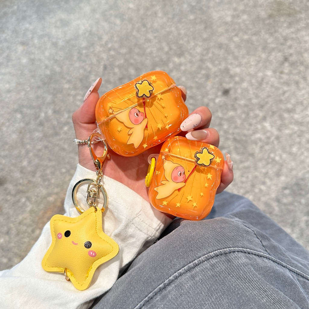 การ์ตูน star Twinkle Twinkle สําหรับ airpodspro3 2025 เคสป้องกัน airpods4 เคสป้องกัน pro2 เคสหูฟังบล