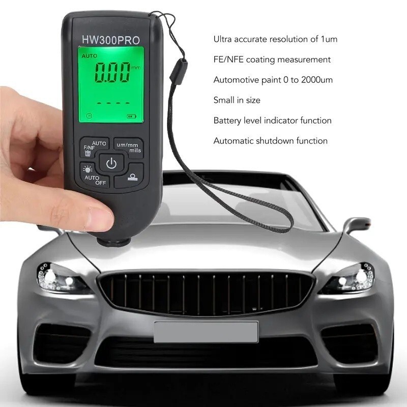 Thickness Gauge for Cars Film Automatic Thickness Gauge 02000UM Fe NFE Coating Meter Automotive Pain