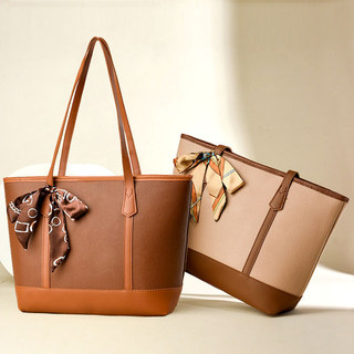 UISN #S13019 Fashion Ribbon High Quality PU Leather Women's Office Shoulder Simple Tote Bag