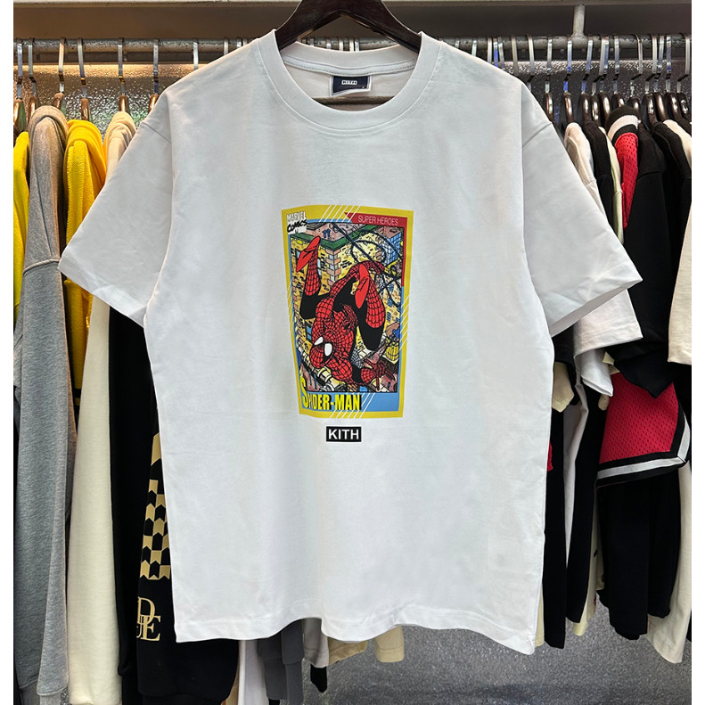 KITH Spider-Man Oversized T-Shirt พิมพ์ลายMarvel แขนสั้น