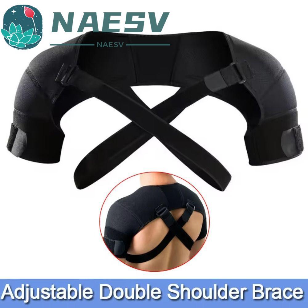 NAESV รั้งไหล่การบีบอัด, ทั้งไหล่กีฬา Back & Shoulder Support สายรัด, Daily Support ปรับ Breathable 