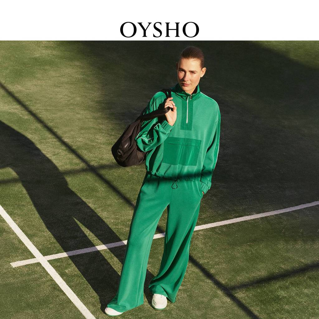 เสื้อยืดModal Oysho สีเขียวยืดหยุ่น สไตล์หลวมSlimmer สำหรับฤดูใบไม้ผลิและฤดูร้อน