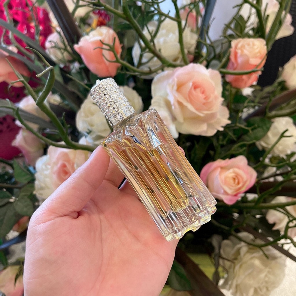 CH Crystal Bottle Cross Flower Metal Silver Cap 22+33+EDP Perfume 50ml