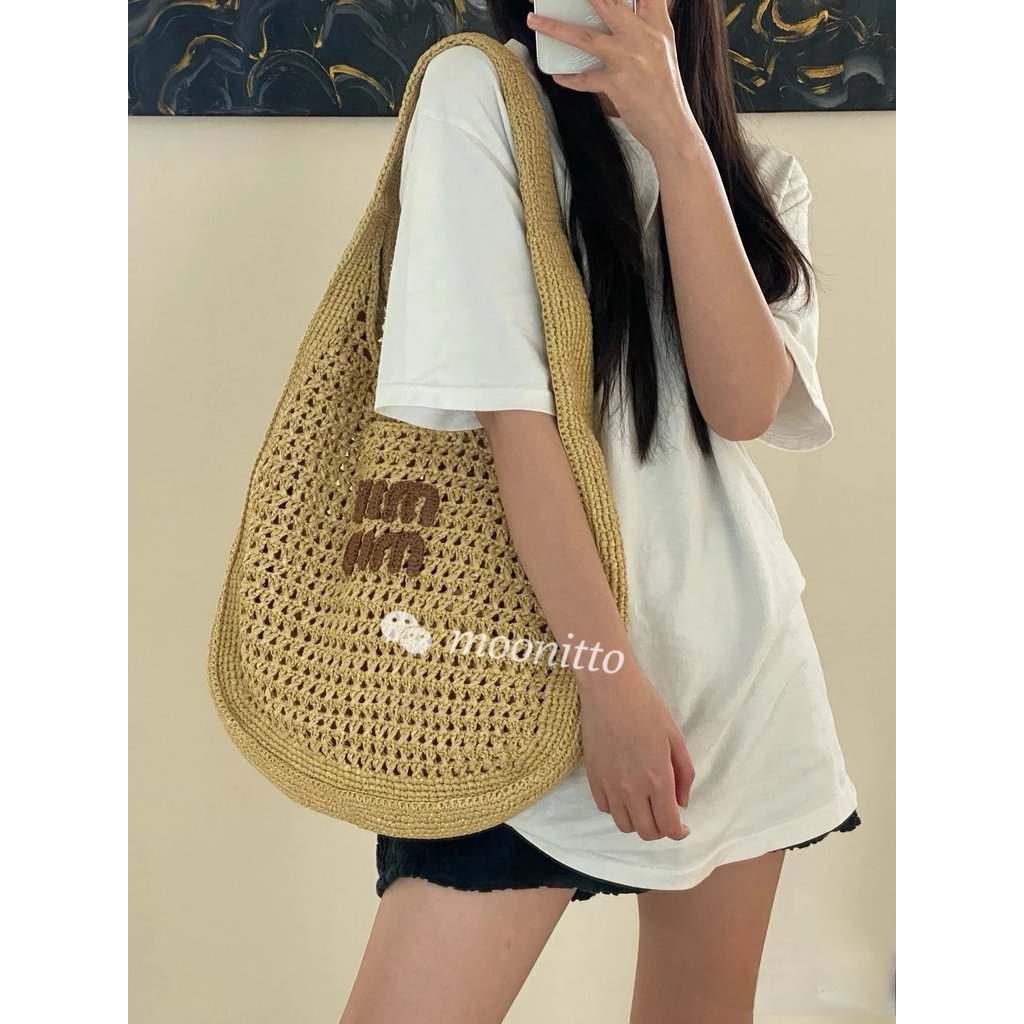 MIMIU Mumu Tote Bag กระเป๋าถือ กระเป๋าฟาง