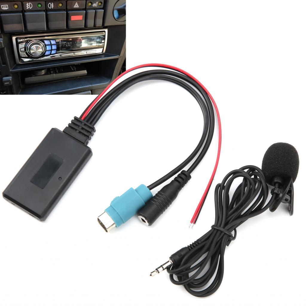 บลูทูธ 5.0 สายAUX Stable Data Transmissionอะแดปเตอร์พร้อมไมโครโฟนสำหรับAlpine KCE‑236B CDA‑9852/E CD