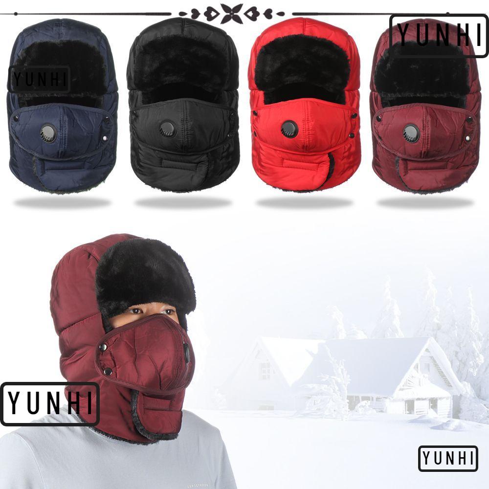 YUNHI หมวกสกี Showerproof Ushanka Cotton Winter Bomber Hat