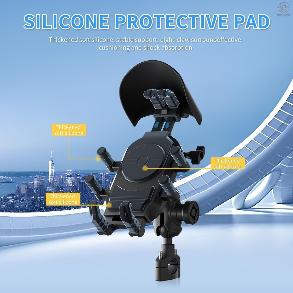 Motorcycle Phone Holder AntiShake Anti Rain and Sun Motorcycle Phone Mount 360° Rotation Antitheft D