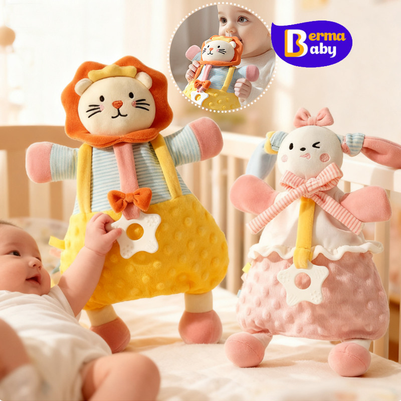 Berma Baby ตุ๊กตานอนหลับ ทารกนอนกอดหมอน นุ่มและสบายมาก กํามะหยี่ถั่ว 3 มิติ กอดอ