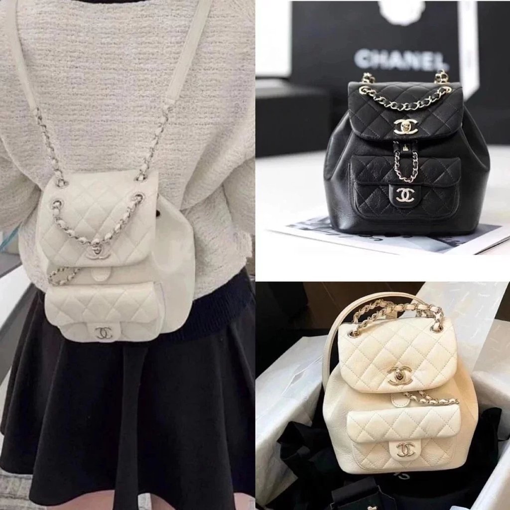 CHANEL/CHANEL duma Oil Wax Leather Backpack Backpack Medieval Bag vintage
