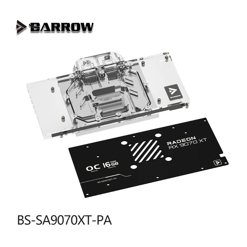 BARROW GPU Water Block สําหรับ Sapphire NITRO + RX 9070 XT ทองแดงหม้อน้ําระบายความร้อน BS-SA9070XT-P