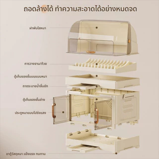 HC ชั้นวางจาน รุ่นอัพเกรด ตู้ใส่จาน 1-3 ชั้น ความจุขนาดใหญ่ ตู้เก็บจานชาม เครื่องครัว ชั้นวางของในครัว