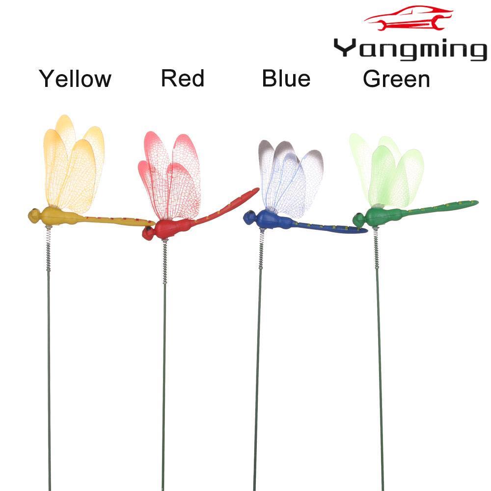 YANGMING 5/10PCS จําลองผีเสื้อตกแต่งสวนเครื่องประดับสนามหญ้าพร้อมก้าน