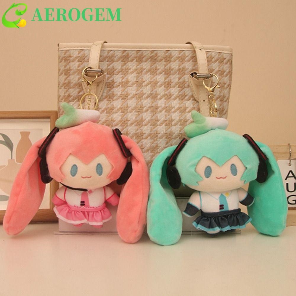 AEROEM ตุ๊กตา Hatsune Miku พวงกุญแจ, การ์ตูนรุ่น Q Hatsune Miku พวงกุญแจ, ตุ๊กตา Miku พวงกุญแจอะนิเม