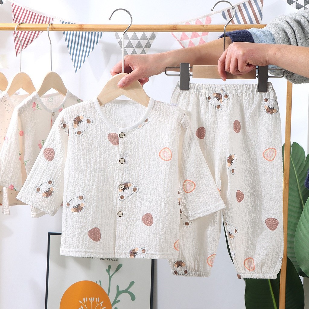 เด ็ กฤดูร ้ อนชุดนอนเด ็ กชายเครื ่ องปรับอากาศชุดเด ็ กทารก Homewear ชุดนอนชุด Children s Pajamas 