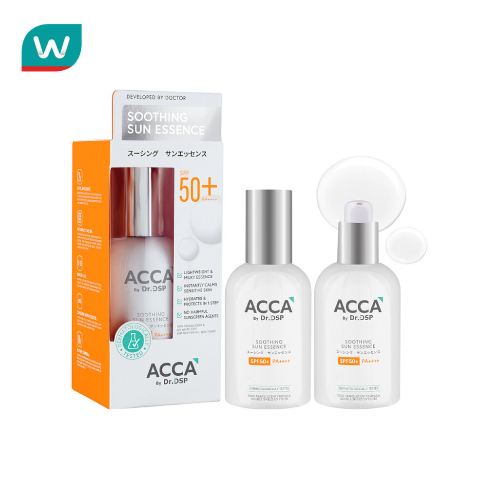 Acca แอคก้า บาย ดร.ดีเอสพี ซูทติ้ง ซัน เอสเซนส์ SPF50+ PA++++ 40 มล.