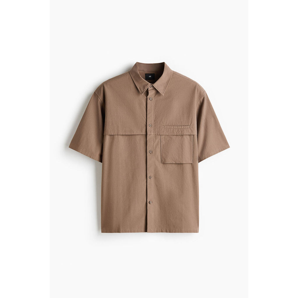 H&M قميص رجالي قطن واسع نصف كم — صورة 6