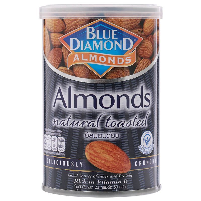 บลูไดมอนด์อัลมอนด์อบ 130กรัม Blue Diamond Natural Roasted Almonds 130g. [หมายเลขบาร์โค้ด 8850096830348 ]