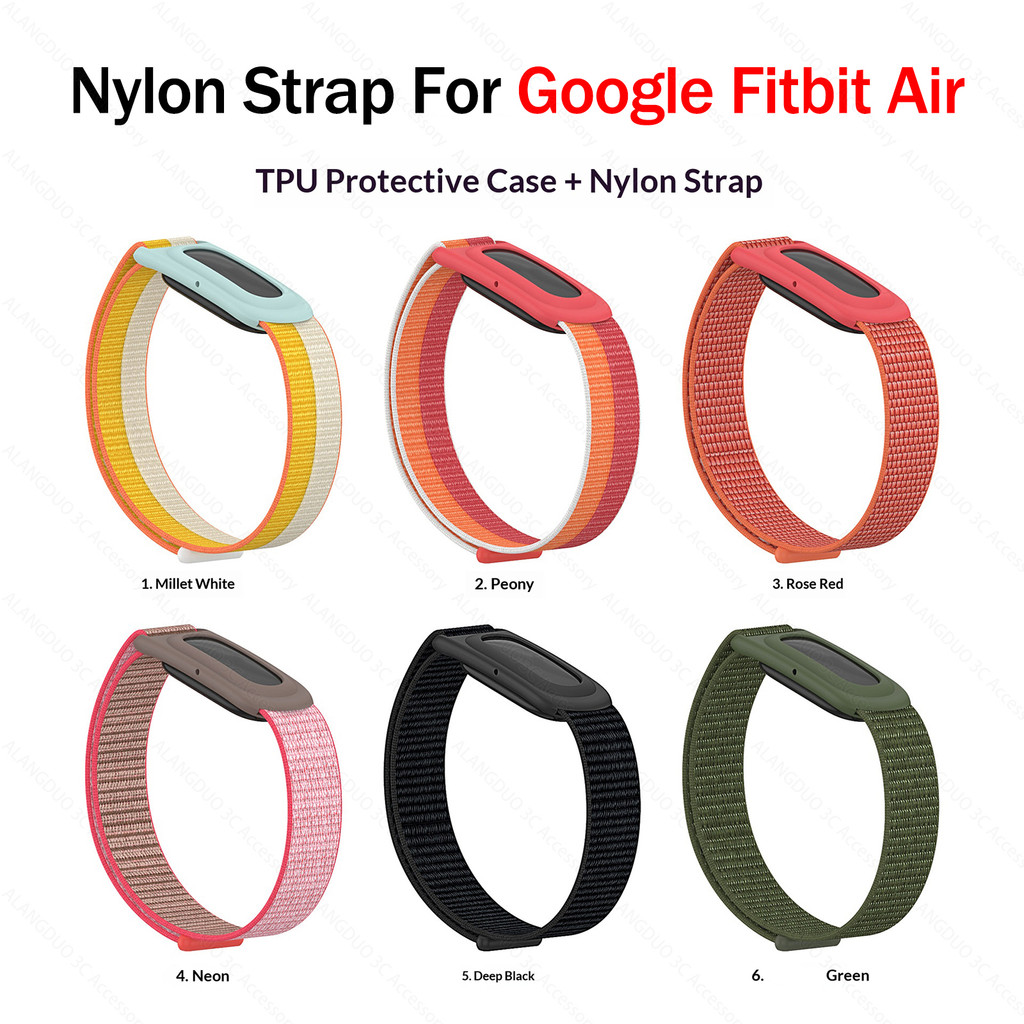 สายรัดไนลอนสําหรับ Google Fitbit Air สายรัดข้อมือกีฬาระบายอากาศ Velcro สําหรับ Google Fitbit Air สายรัดแบบถอดเปลี่ยนได้