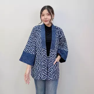 ฟรีไซส์ อก50 และ 56 นิ้ว เสื้อคลุมม่อฮ่อม แต่งสโตน สไตล์ล้านนา ใส่ได้ทั้ง ญ/ช