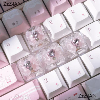 Star Keycap น่ารักโปร่งใส WSAD สําหรับคีย์บอร์ดเกมอุปกรณ์สํานักงาน ESC Key Caps ของขวัญ