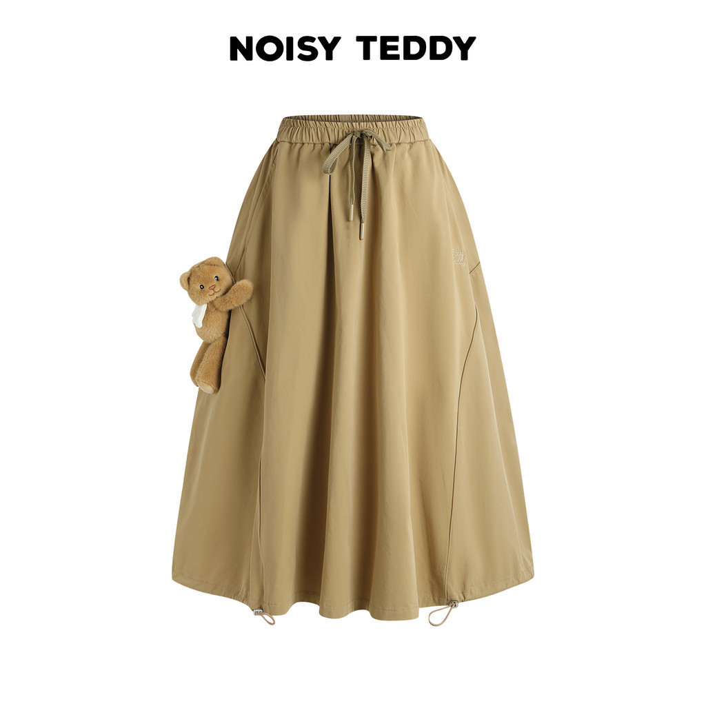 NOISY TEDDY26 ฤดูร้อนสไตล์ใหม่น่ารักหมีสามมิติสุภาพสตรีเอวยางยืดกระโปรงลําลองแฟชั่นทุกการแข่งขัน
