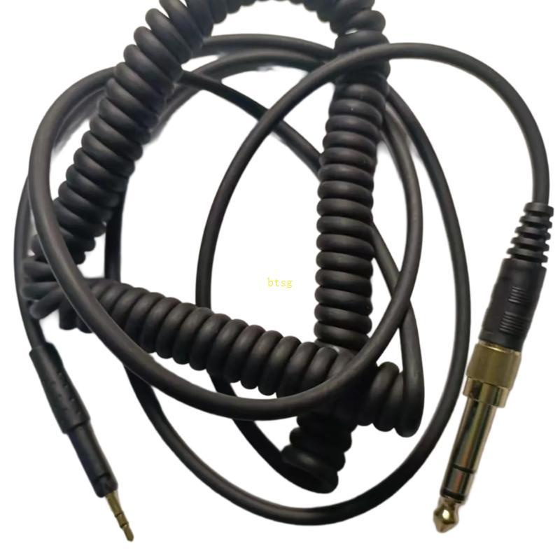 Btsg หูฟังฤดูใบไม้ผลิ Coiled สําหรับ HD8 HD6 HD7 DJ750 HD598SE HD598CS HD599 หูฟังสายเชื่อมต่อทอง