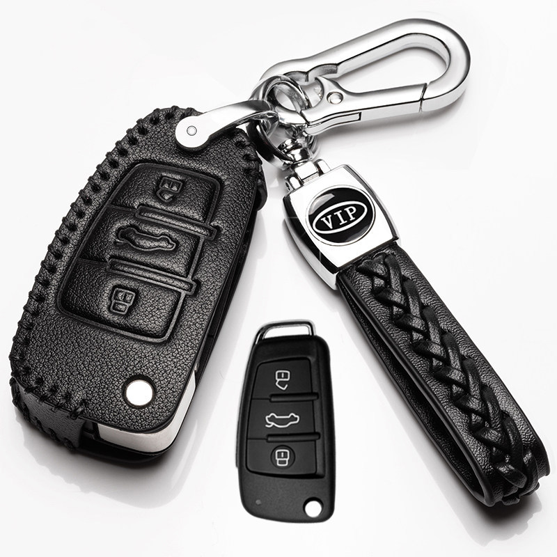 เคสกุญแจ Audi หนังแท้ 18/19/20 A3 รถ Q2L หัวเข็มขัด Q7 เก่า A6L เชลล์ Q3Sportback Key Case