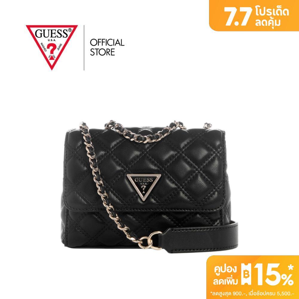 GUESS กระเป๋า รุ่น QG967374 GIULLY II MINI 2 COMP CVRT FLP สีดำ