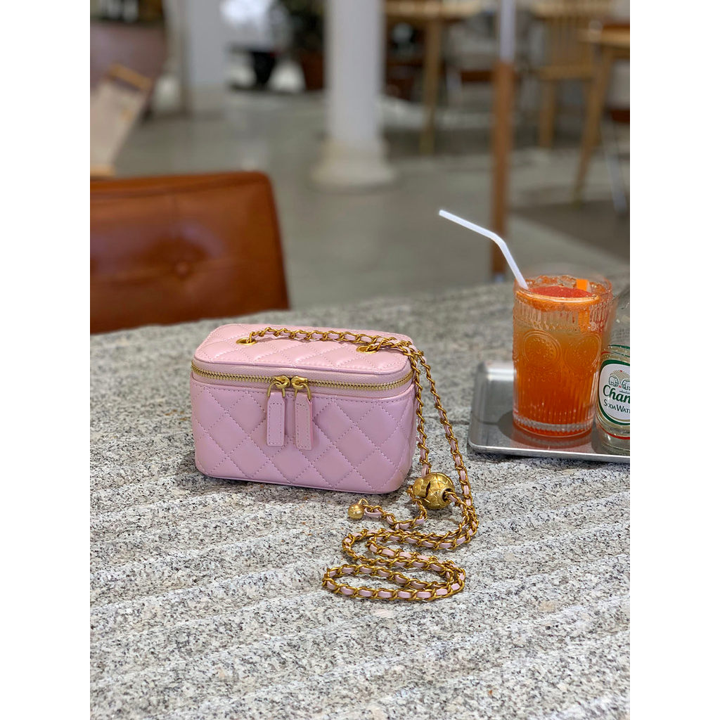 Xiaoxiangfeng Box Bag Xiaoxiang Box Bag Golden Ball Bag Small Golden Ball Chain Xiaoxiangfeng สีชมพู