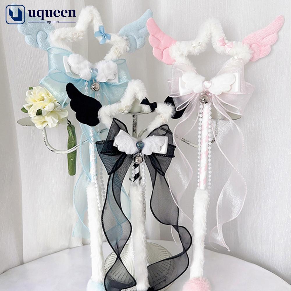 UQUEEN 43 ซม.Star Fairy Magic Wand Lolita เจ้าหญิงอะนิเมะคอสเพลย์ Prop น่ารักสีชมพูแฟนตาซีอุปกรณ์เสร