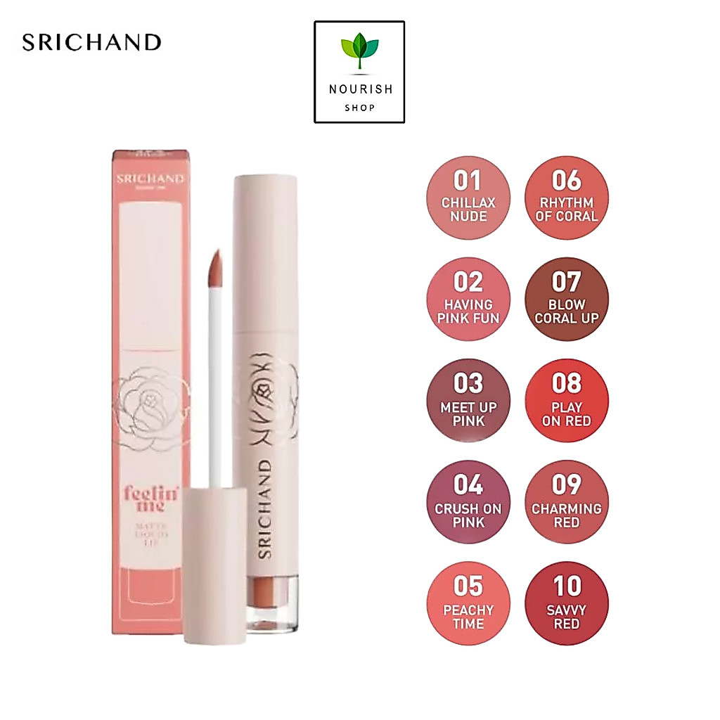 Srichand Feelin’ Me Matte Liquid Lip ศรีจันทร์ ฟิลลิน มี แมทต์ ลิควิด ลิป ลิปเนื้อแมทต์ ขนาด 3 กรัม