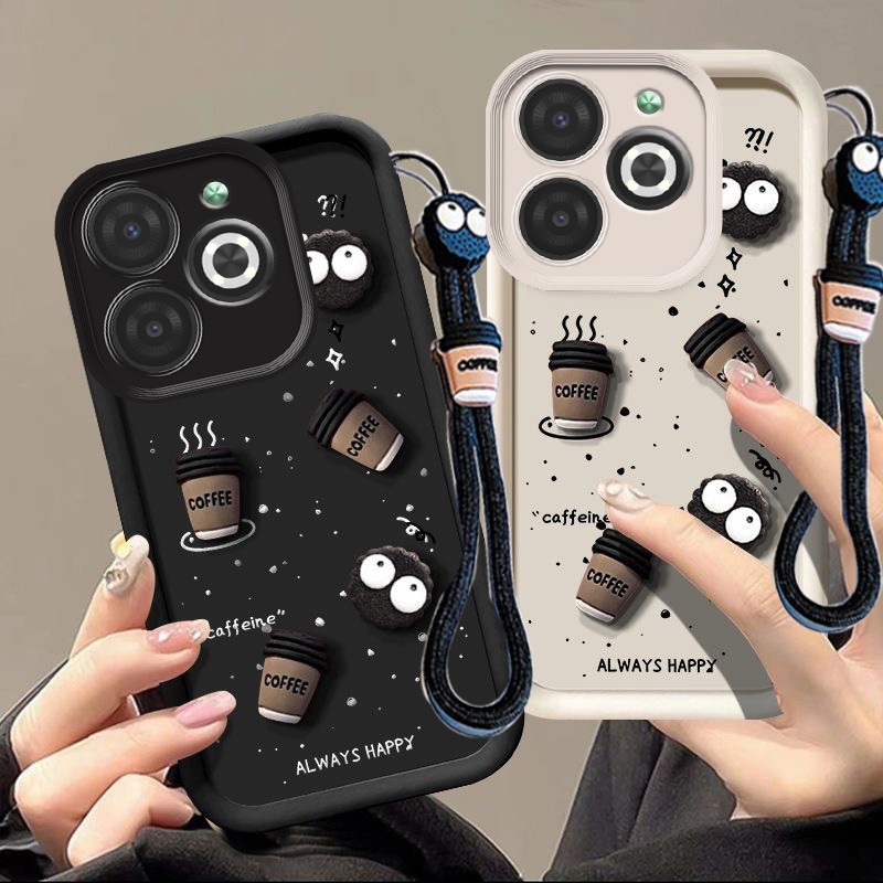 Infinix smart 8 case tecno spark go 2024 hot 40i spark 20 0c case 3D Cup Design ทนทานซิลิโคน TPU เคส