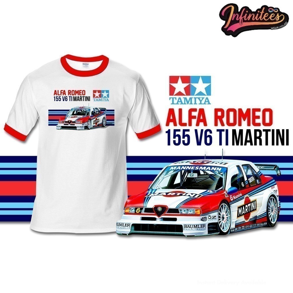 2024 [unisex] เสื้อยืดแฟชั่น 100% Gildan Tamiya Alpha Romeo 155 V6 Ti เสื้อยืด