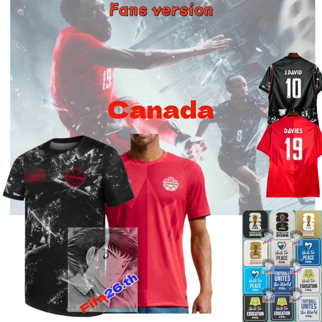 Fans Style Canada World Cup Football Kit Soccer Jersey ชุดแข่งฟุตบอลโลกทีมชาติแคนาดารุ่นแฟน