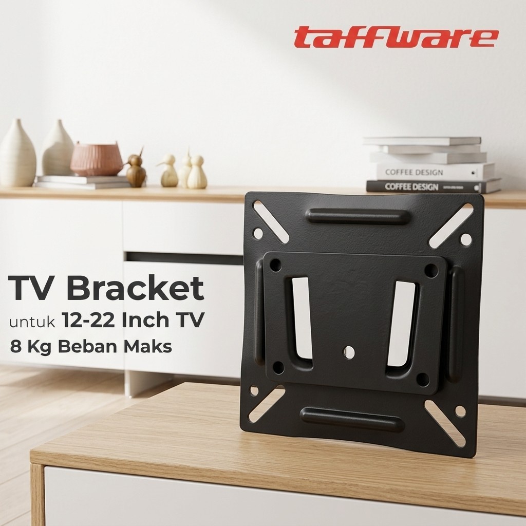 GANTUNGAN Taffware LCD LED Wall Mount TV Bracket 12-22 นิ้ว Vesa 100 เหล็กหนา Wall Mount TV Bracket