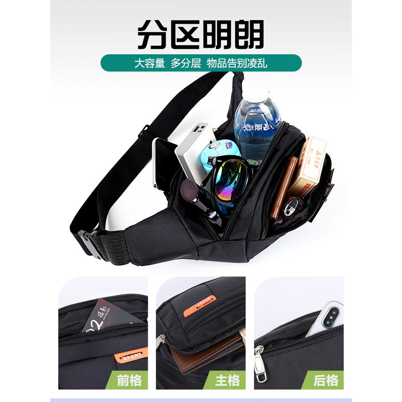 【Fishing Waist Pack】Multifunctional Waist Bag for Men, Large Capacity Waterproof Canvas Pouch for Co