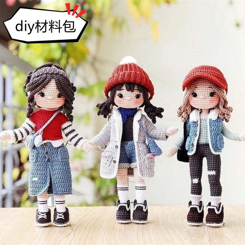 12y Girl's Doll Knitting Handmade New Product Yarn Red Girlfriend Lover diy Cute Dolls Online offers