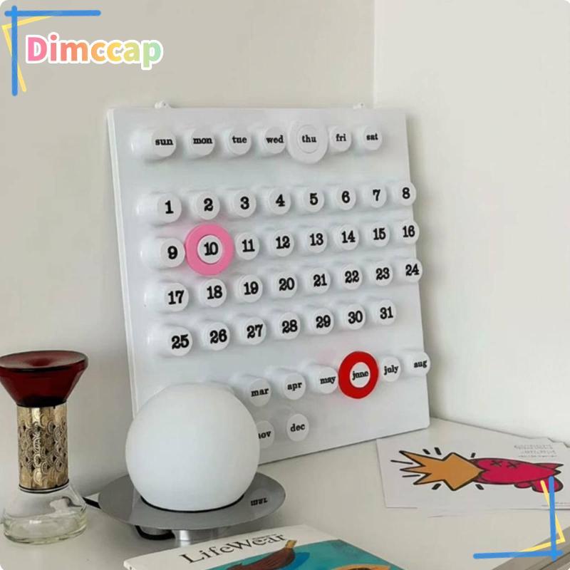 [dimcap] Vintage Desk Calendar Organizer 3D Perpetual Calendar Board สําหรับเด็กสีขาว