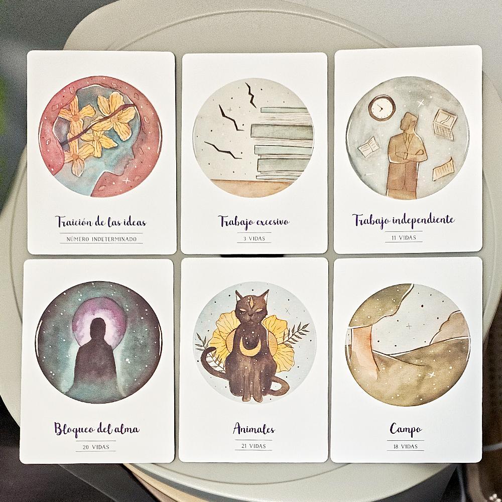 42 ชิ้น Vidas Anteriores Oracle การ์ดสเปน Edition, 10.5*7.5 ซม. Past Lives Deck สําหรับ Karma Soul H