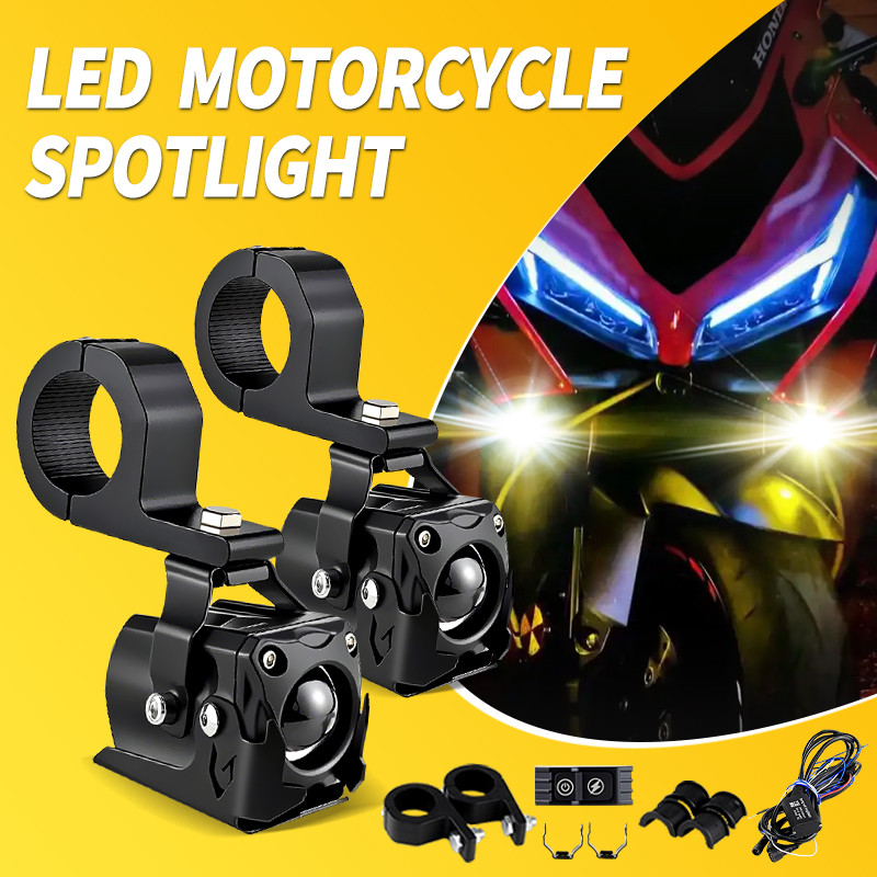 1เซ็ตHi/Lo Beam DualสีUniversalสําหรับHonda CBR650F CB650F CB650R CBR650Rเพิ่มเติมLEDไฟหน้ารถจักรยาน