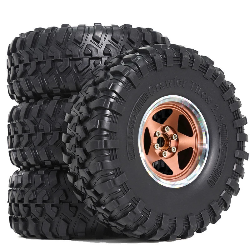 4pcs 135 มม.2.2 "Beadlock ล้อและยาง 12 มม.Hex สําหรับ 1/10 Axial SCX10 III Redcat Gen8 90046 TRX4 D9