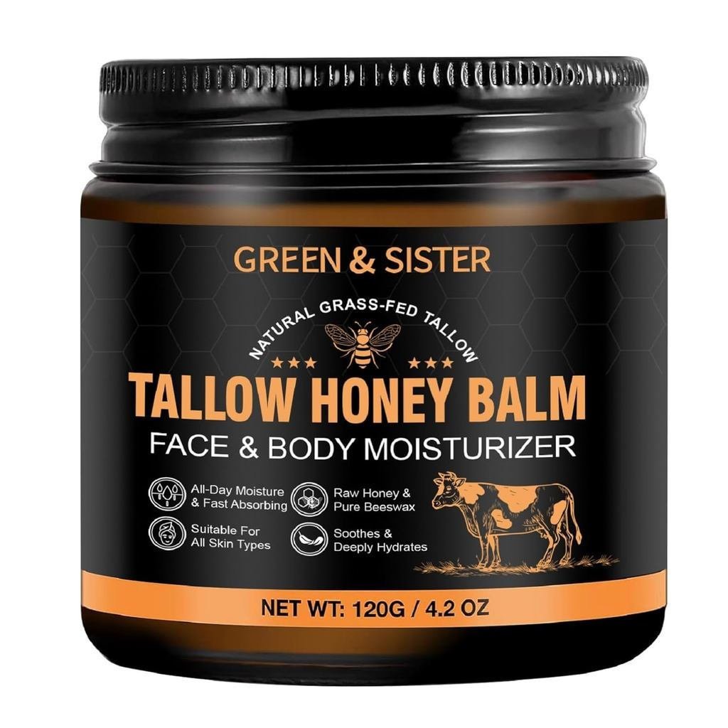 BeefTallowfor,BeefTallowforFace,HydratingTallowBalmwithRawHoneyandBeeswax,Grass-FedBeefTallow&RawWil