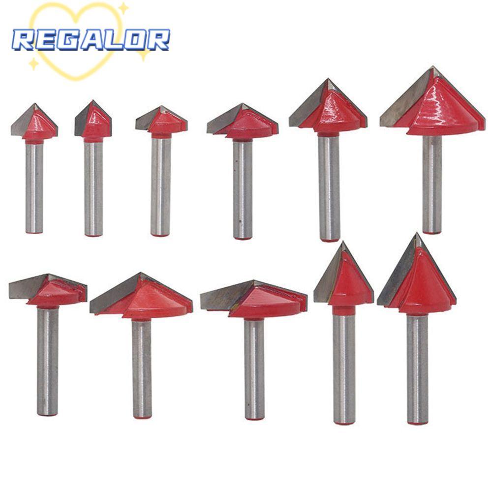 REGALOR0G 1 PC 6 มม.V Bits 60/90/120/150 องศาคุณภาพสูง CNC Solid คาร์ไบด์ไม้ Router Bit