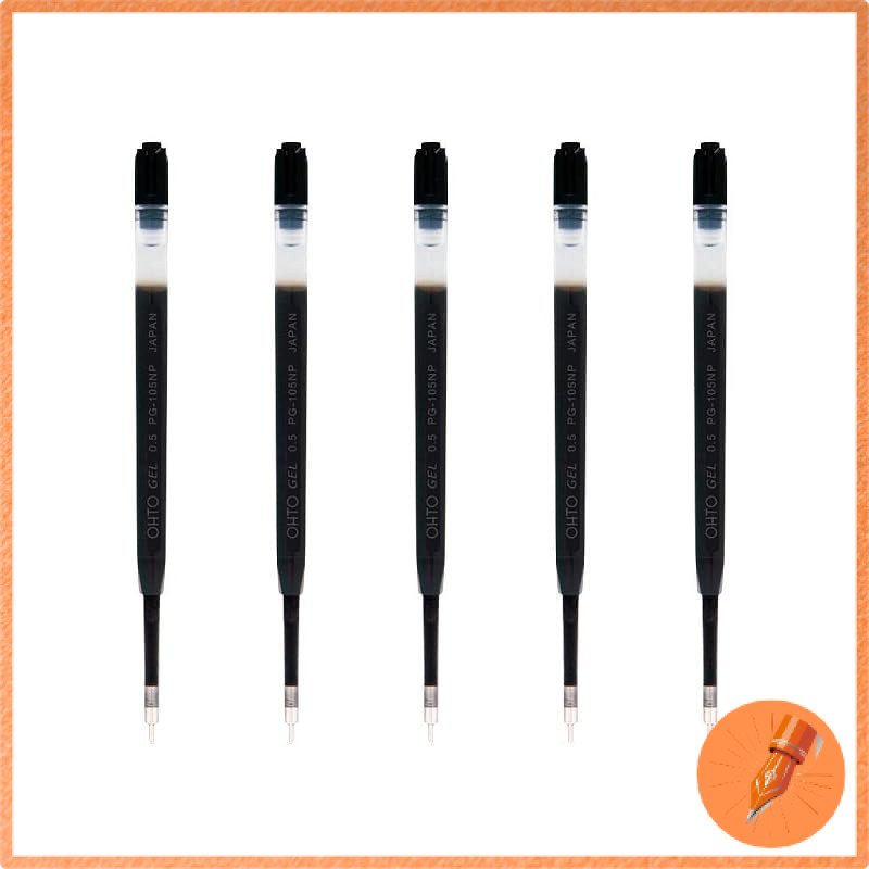 Ohto Flash Dry Gel Pen Refills 0.5mm Black (PG-105NP) Pack of 5