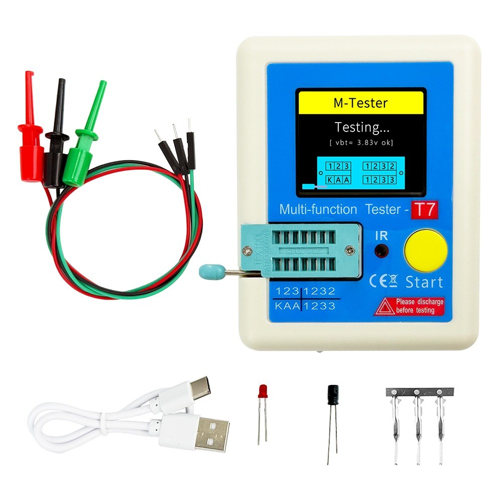 LCR-T7 เครื่องทดสอบทรานซิสเตอร์ Multi-Function Component Meter Test BJT ไดโอด Zener MOSFET IGBT Thyr