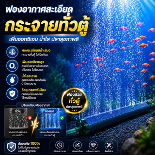 PawTica แท่งฟองอากาศตู้ปลา หัวทรายแท่งยาวกระจายออกซิเจน ช่วยให้น้ำหมุนเวียนดีขึ้น เพิ่มบรรยากาศใต้น้ำ ม่านฟองสวยเต็มตู้